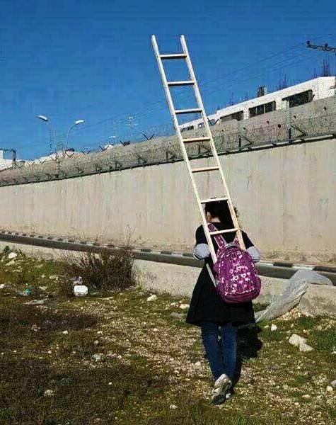 دختری که با”نردبان” به مدرسه می‌رود+عکس