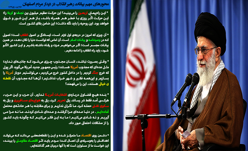 محورهای مهم بیانات رهبر انقلاب در دیدار مردم اصفهان