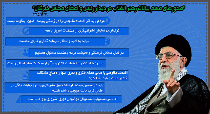 محورهای مهم بیانات رهبر انقلاب در دیدار رئیس و اعضای مجلس خبرگان