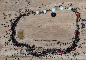 تصاویر هوایی از مراسم عاشورای حسینی در سرخس