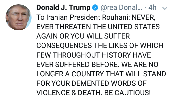 واکنش های فعالان مجازی به توئیت جدید ترامپ/ «هرگز، هرگز و هرگز دیگر ایران و ایرانی ها را تهدید نکن»