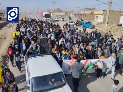 راهپیمایی یوم‌الله ۲۲ بهمن در روستاهای سرخس