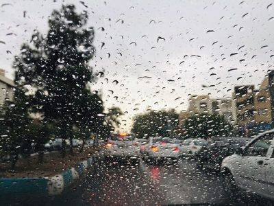 توفان و بارش شدید باران در جاده سرخس – مشهد