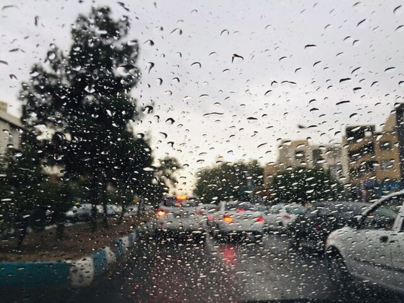 توفان و بارش شدید باران در جاده سرخس – مشهد